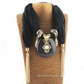 Latest women infinity pendant embellished jewelry scarf with pendant